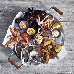 Seafood Sharing Platter with Copper & Enamel