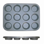 12 Cup Muffin Pan - Non Stick (0.4mm), 104ml / 3.5 oz Each Cup 