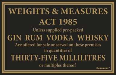170x110mm 35ml Whiskey, Gin, Vodka, Rum (Each) 170x110mm, 35ml, Whiskey, Gin, Vodka, Rum, Beaumont
