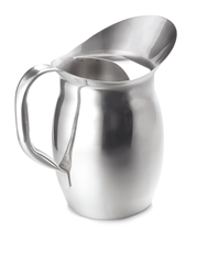  2.12 Qt Pitcher with Ice Guard, Stainless Steel 