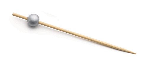 3.5” Bamboo Pick with Silver Ball (100 per Pack) 