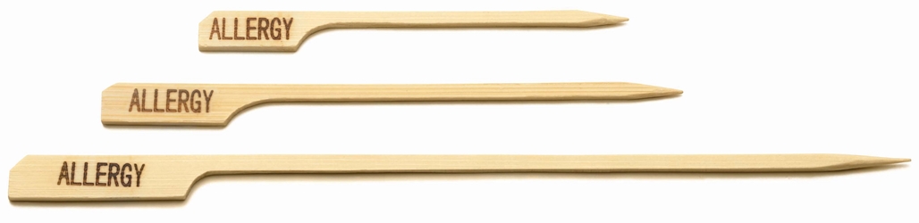 4.5” ”ALLERGY” Bamboo Paddle Pick (100 per Pack) 