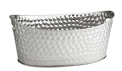 4 Gal Bali Collection(TM) Oval Beverage Tub, Stainless Steel, 20.5 x 13.5 x 8.75” 