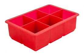 6 Cavity Silicone Ice Cube Mould 2” Square (Red) (Each) 6, Cavity, Silicone, Ice, Cube, Mould, 2", Square, Red, Beaumont