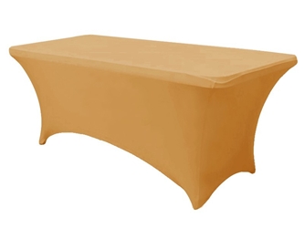 6ft Gold Spandex Lycra Rectangular Trestle Table Cloth Cover (Each) 