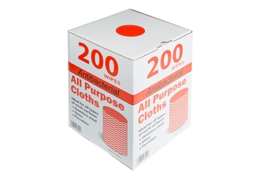 Antibacterial All Purpose Cloths - Red (x200) 
