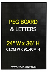 BLACK PEG BOARD 24inch Wide x36inch High (Each) BLACK, PEG, BOARD, 24inch, Wide36inch, High, Beaumont