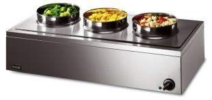 Bain Marie 3 round pots (wet or dry) 