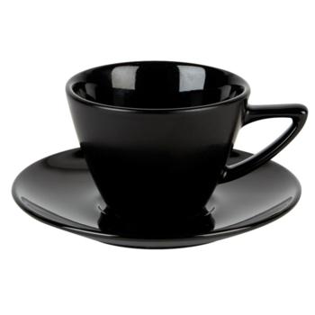 Black Double Well Saucer (Pack of 6) 