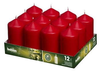 Bolsius® Professional Pillar Candle 120mm x 60mm Red(12 Pack) Bolsius, Professional, Pillar, 120mm, 60mm, Redbolsius