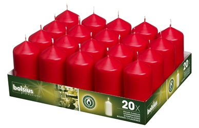 Bolsius® Professional Pillar Candle  98mm x 48mm Red (20 Pack) Bolsius, Professional, Pillar, 98mm, 48mm, Red, bolsius