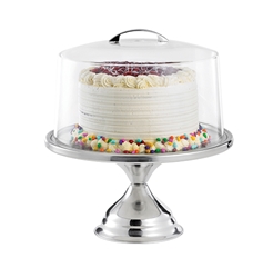Cake Stand, Stainless Steel, Unassembled, 12.75” dia x 3.8” H 