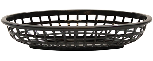 Classic Oval Baskets High Density Polyethylene Black 24x15x5cm (36 Pack) 