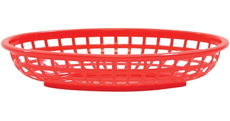 Classic Oval Baskets Hight Density Polyethylene Red 24x15x5cm (36 Pack) 