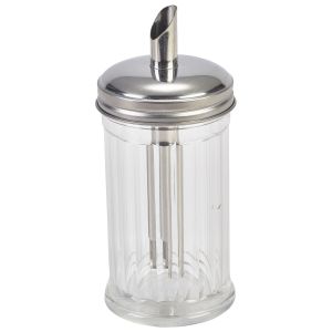 Clear Plastic Sugar Pourer With Stainless SteelTop (Each) Clear, Plastic, Sugar, Pourer, With, Stainless, SteelTop, Nevilles