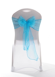 Crystal Chair Sashes - Turquoise 8”x108” (5 Pack) 