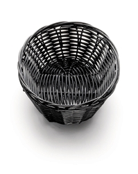  Handwoven Oval Basket, Black, 7 x 5 x 2” 