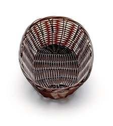 Handwoven Oval Basket, Black, 9 x 6 x 2.25” 