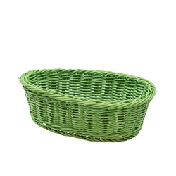 Handwoven Ridal Oval Basket, Green, 9.25 x 6.25 x 3.25” 