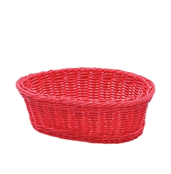 Handwoven Ridal Oval Basket, Red, 9.25 x 6.25 x 3.25” 