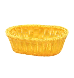 Handwoven Ridal Oval Basket, Yellow, 9.25 x 6.25 x 3.25” 