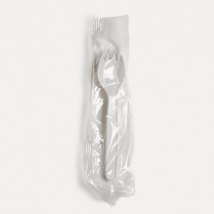 Ind Wrapped Medium Duty White Plastic PS Spork (x500) 