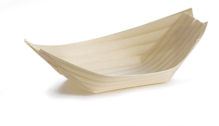 Medium Disposable Wood Boat, 4.75 x 2” (50 per Pack) 