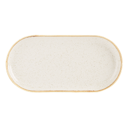 Oatmeal Narrow Oval Plate 30cm (Pack of 6) 