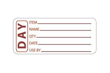 Red Day Labels - 50mm x 65mm (x500) 