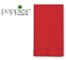 Red Pre-Folded 2 Ply 33cm Napkins (2000 Pack) 