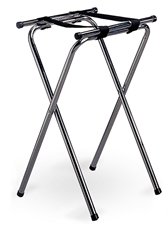 Tray Stand, Double Bar, Black Metal, 31” H 