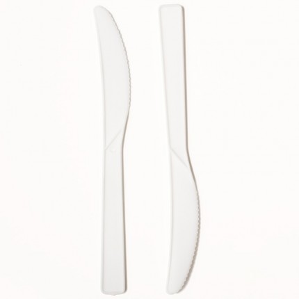 White Plastic PP Knife Bulk Pack (x1000) 