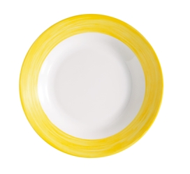 Brush Yellow Soup Plate 8.9” 22.5cm (24 Pack) Brush, Yellow, Soup, Plate, 8.9", 22.5cm