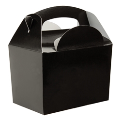 Black paperboard box with handle 