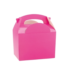 Pink paperboard box with handle 