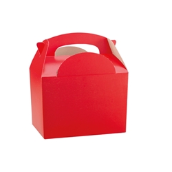 Red paperboard box with handle 