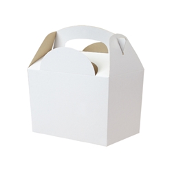White paperboard box with handle 