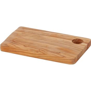 Rectangular Olive Wood Board with Hole 24.5x15.2x1.9cm (Pack of 1) 