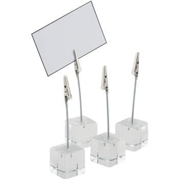 4 Acrylic Table stands. Incl. Labels (Pack of 1) 