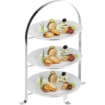3 Tier Chrome Serving Stand (max 26cm plates) (Pack of 1) 