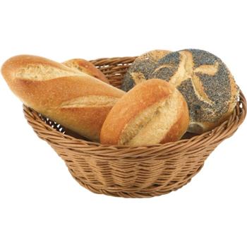 Round Poly Rattan Bread Basket. Stackable. (25.5cm) (Pack of 1) 