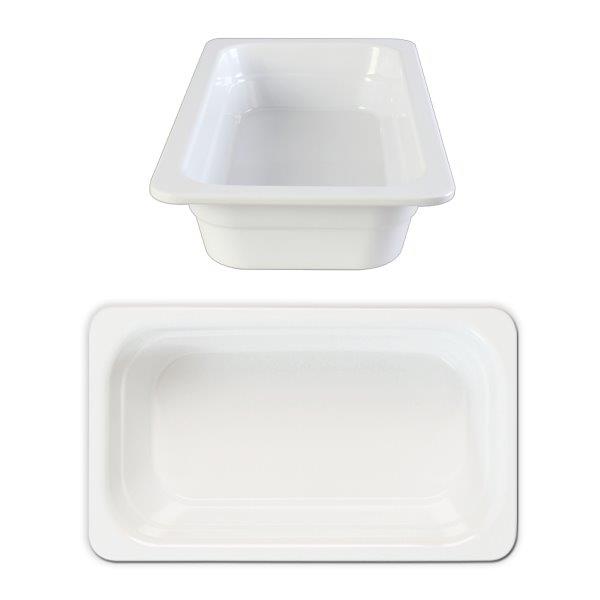 GN 1/2 65mm Deep Gastronorm Pan, Melamine, White 