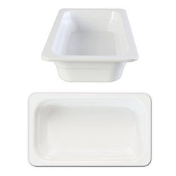 GN 1/3 65mm Deep Gastronorm Pan, Melamine, White 