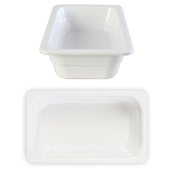 GN 1/4 65mm Deep Gastronorm Pan, Melamine, White 