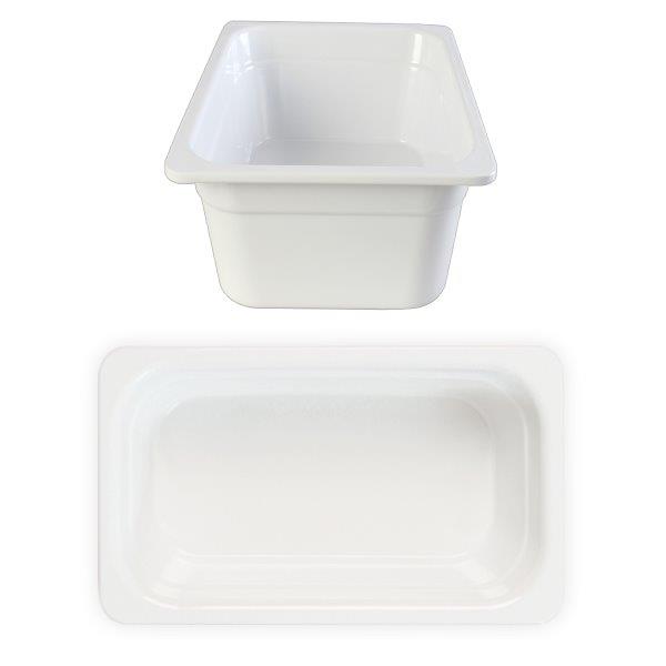 GN 1/4 100mm Deep Gastronorm Pan, Melamine, White 