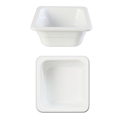 GN 1/6 65mm Deep Gastronorm Pan, Melamine, White 