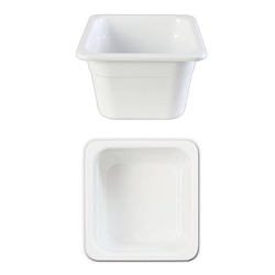 GN 1/6 100mm Deep Gastronorm Pan, Melamine, White 
