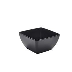 Black Melamine Curved Square Bowl 19cm (Each) Black, Melamine, Curved, Square, Bowl, 19cm, Nevilles