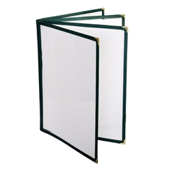 4 Page Book Fold Menu Cover, 216mm x 279mm / 8 1/2? x 11?, Green 
