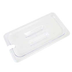GN 1/3, Notched Slotted Cover, Clear, for Polycarbonate Gastronorm Container 